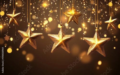 Golden Star Ornaments Hangi...