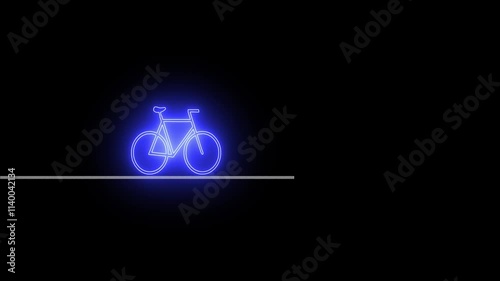 simple design logotype animation Simple neon Bicycle icon glyph style design, simple design logotype animation background. Simple Bicycle icon glyph style design. photo