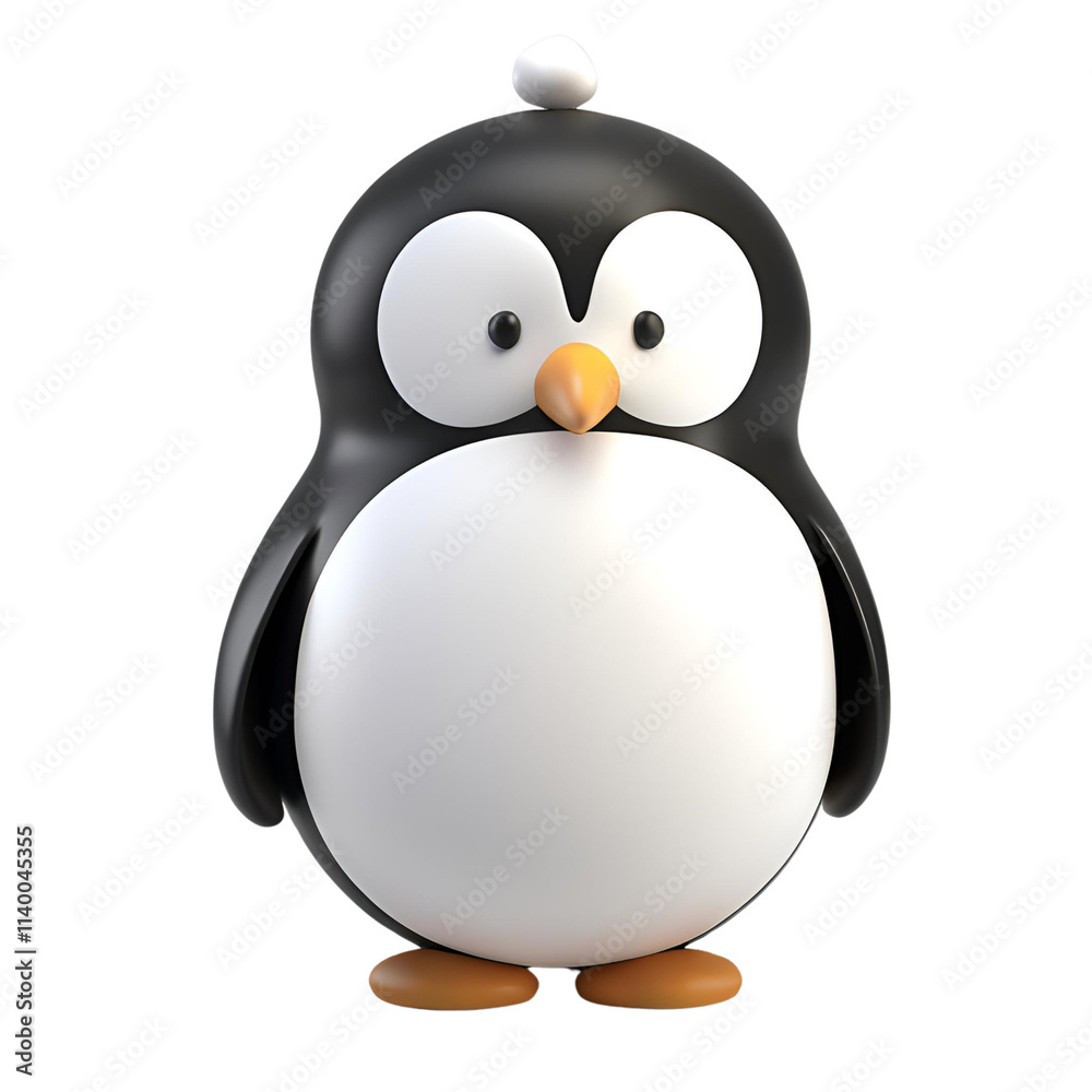 Obraz premium 3d penguin in cap with ball