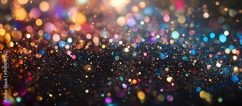 Vibrant bokeh backdrop with defocused multicolored lights creating an artistic and festive atmosphere for creative designs and backgrounds