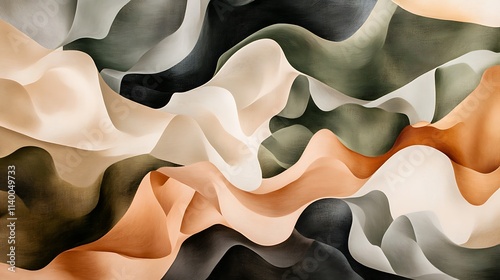 Calming Rhythms Illustration Featuring Soft Waves and Harmonious Abstract Patterns