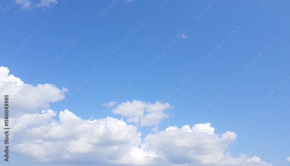 Cumulus clouds forming a fluffy white layer against a vibrant blue sky. Cumulus clouds forming a fluffy white layer against a vibrant blue sky.