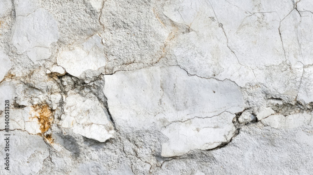 Fototapeta premium Detailed close-up of cracked white concrete texture with intricate patterns and natural variations ideal for backgrounds and design projects.