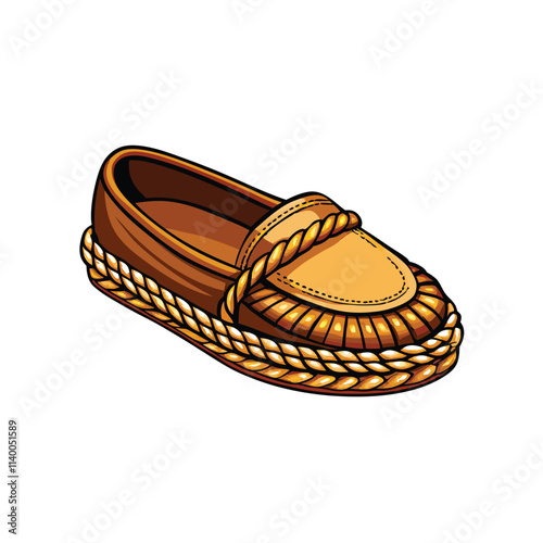 Stylish close-up shot of trendy women's espadrilles featuring a braided jute rope sole.  Highlight the texture and craftsmanship.