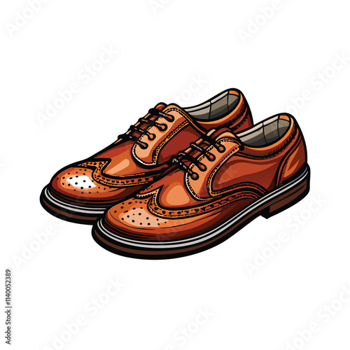 A close-up shot of meticulously polished vintage brogue shoes, showcasing their intricate detailing and rich leather.  Highlight the shine and craftsmanship.