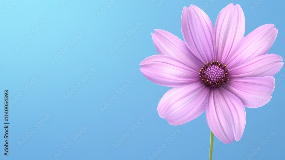 A vibrant pink flower with soft petals stands against a serene blue background, exuding beauty and tranquility. A vibrant pink flower with soft petals stands against a serene blue background, exuding beauty and tranquility.