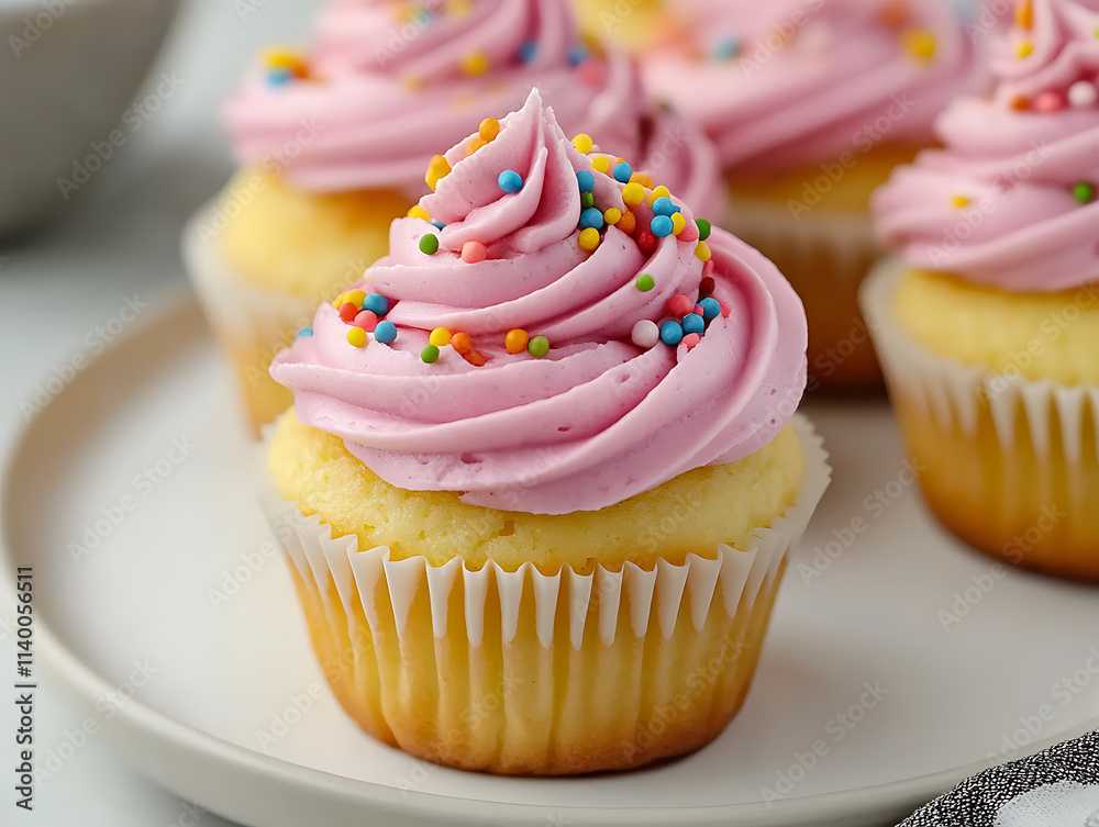 Pink Vanilla Cupcakes with Sprinkles Pink Vanilla Cupcakes with Sprinkles