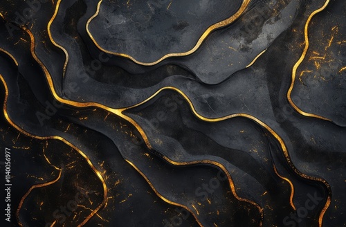 Abstract Black And Gold Swi...