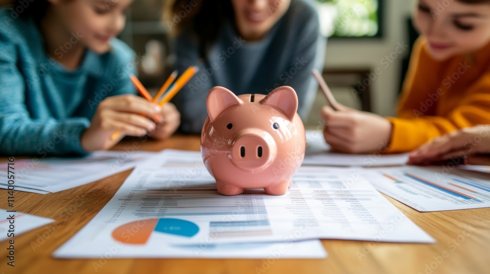 Family Engaging in Financial Planning at Home Family Engaging in Financial Planning at Home