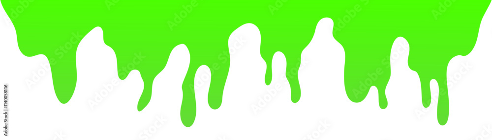 Dripping green goo with splashes and blot effects. Mucus texture blobs. Flat vector illustration isolated on white background. Dripping green goo with splashes and blot effects. Mucus texture blobs. Flat vector illustration isolated on white background.