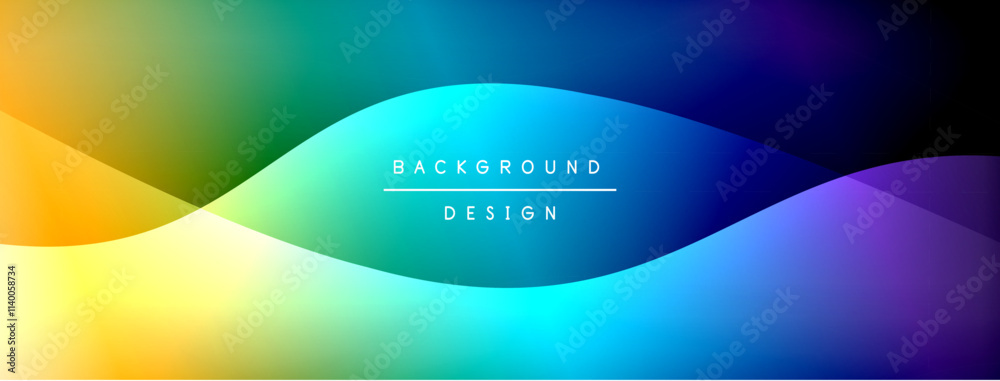 Fototapeta premium Bright rainbow style color gradient with curve round shape line background. Vector Illustration For Wallpaper, Banner, Illustration, landing page