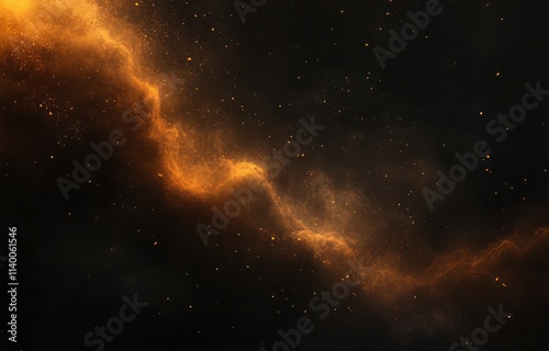 Golden cosmic dust swirls a...