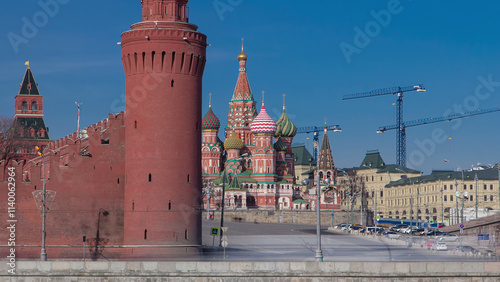 St. Basils cathedral timelapse hyperlapse in Moscow, Russia
