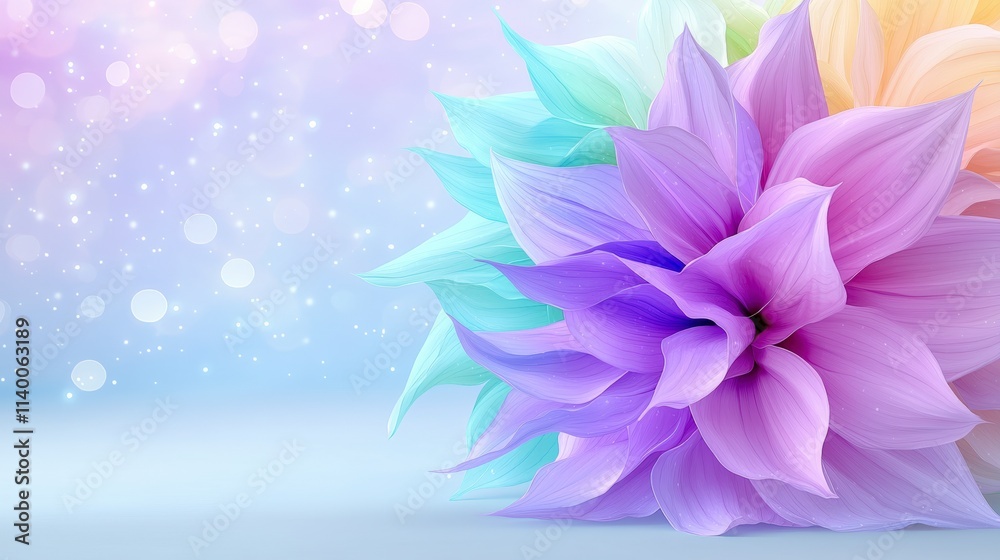 Obraz premium Pastel Dream Flowers Soft Colorful Bokeh Background