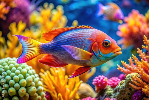Colorful Tropical Fish in Coral Reef - Close-Up