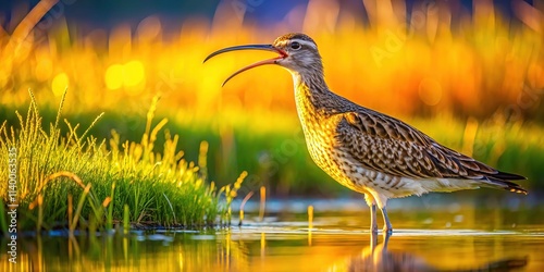 Common Whimbrel Calls in Finnish Wetland - Riisitunturi National Park photo