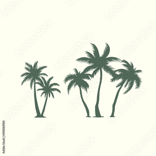 Vector Palm Tree Hand Drawing