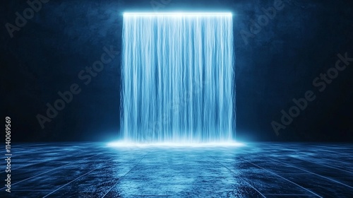 Gentle whispers, deep azure backdrop, highlighting tranquil secret cascades.