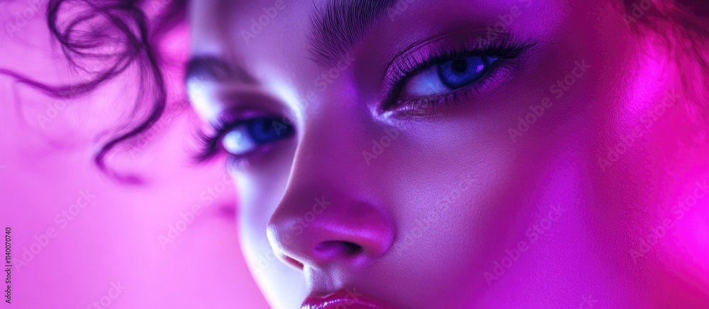 Vibrant purple tone fashion inspiration with blurred effect close-up showcasing expressive eyes and creative background for stylish designs Vibrant purple tone fashion inspiration with blurred effect close-up showcasing expressive eyes and creative background for stylish designs