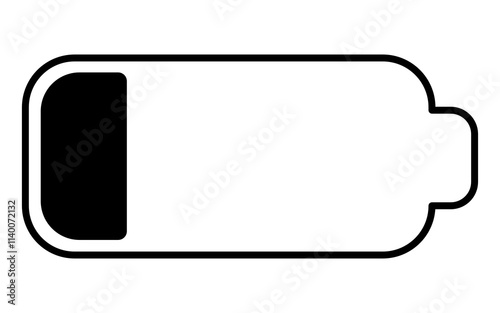 Low battery icon charge level battery PNG. isolate transparent background