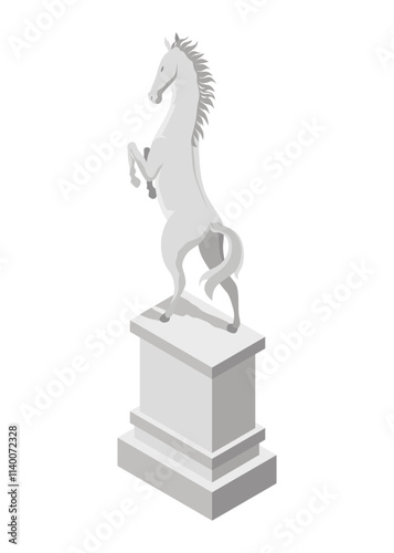 Monument icon isometric. Symbol of monumental art. Famous national memorial on white background. Vector cartoon illustration