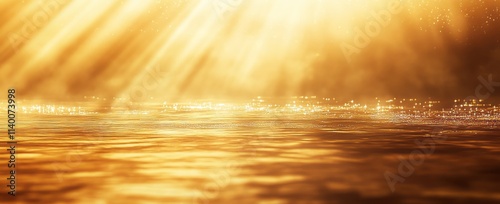 Golden Water Surface with L...