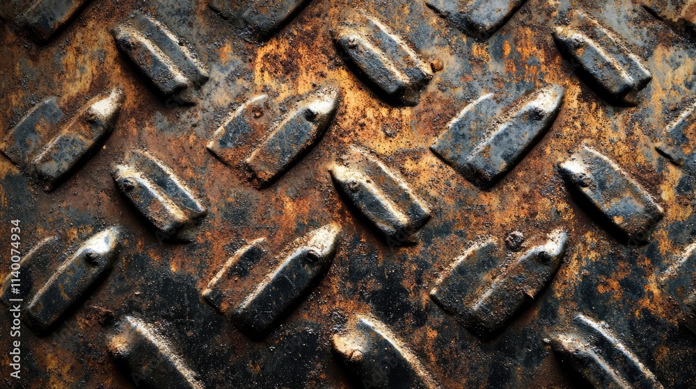Rusty textured metal surface with diamond pattern for industrial design and background use. Rusty textured metal surface with diamond pattern for industrial design and background use.
