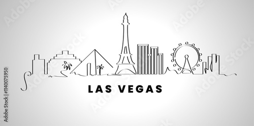 Las Vegas skyline vector art illustration