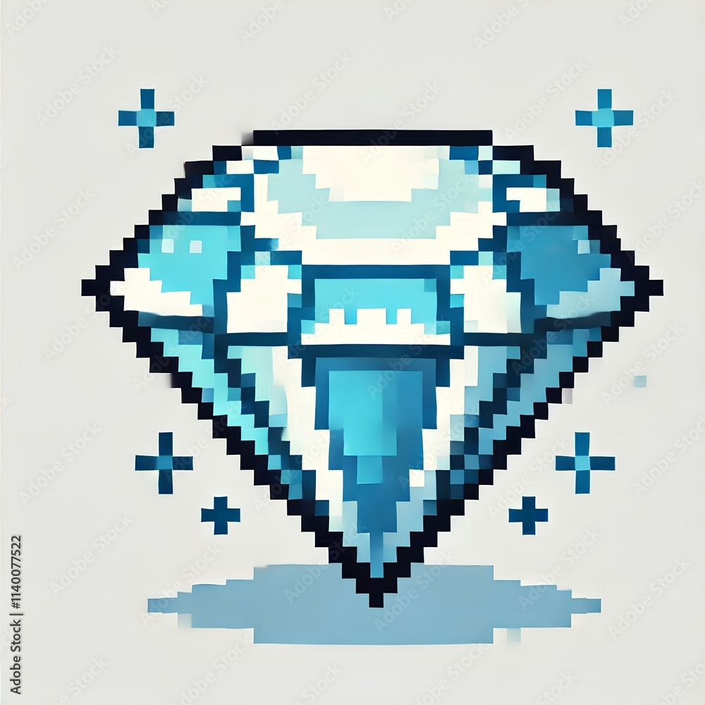 Obraz premium Minimalist Diamond in Pixel Style
