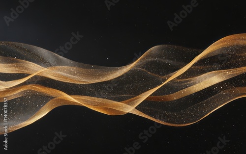 Golden Glittering Waves Flo...