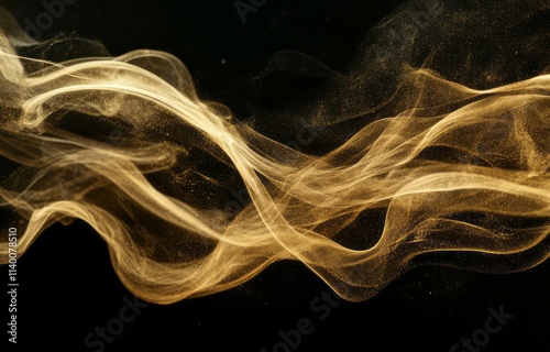 Golden Dust Waves Abstract ...