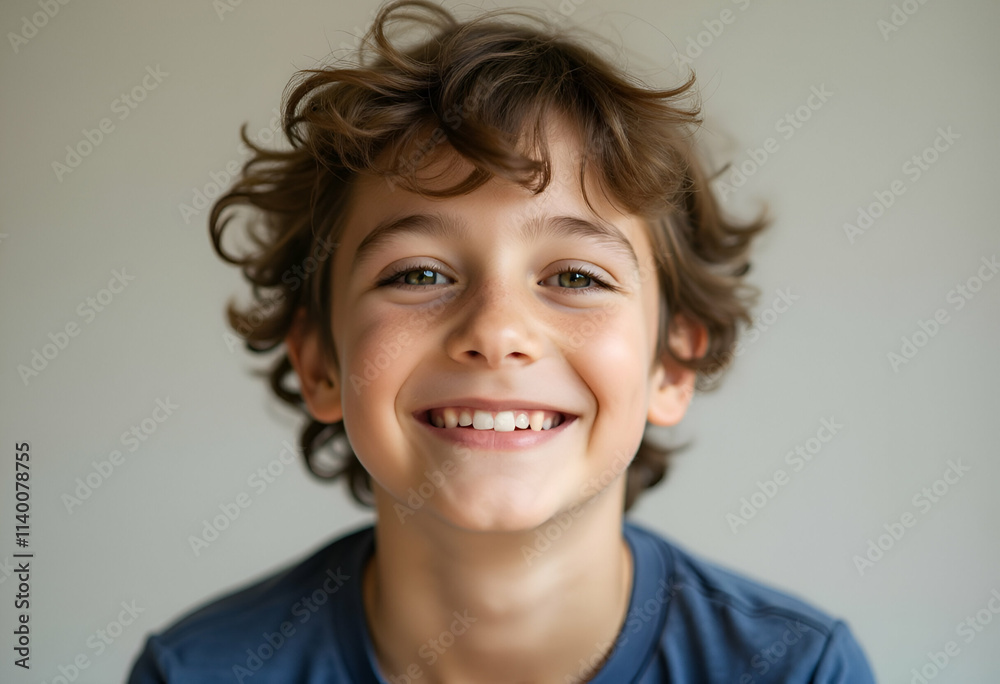 Portrait of a Smiling Boy with Bright, Happy Expression Portrait of a Smiling Boy with Bright, Happy Expression