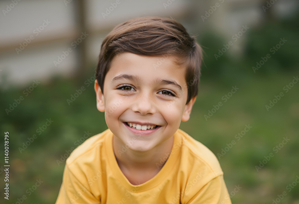 Portrait of a Smiling Boy with Bright, Happy Expression Portrait of a Smiling Boy with Bright, Happy Expression