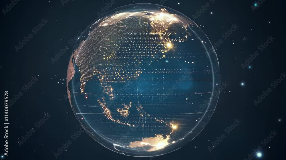 Exploring the illuminated globe showcasing North America and its vibrant cities at night