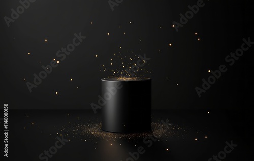 Black Cylinder Pedestal wit...