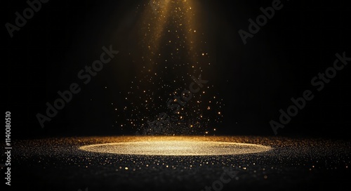 Golden Glitter Falls Onto D...