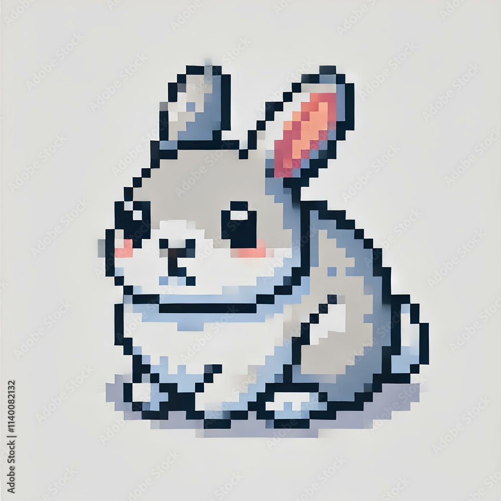 Obraz premium Rabbit Pixel Art Illustration