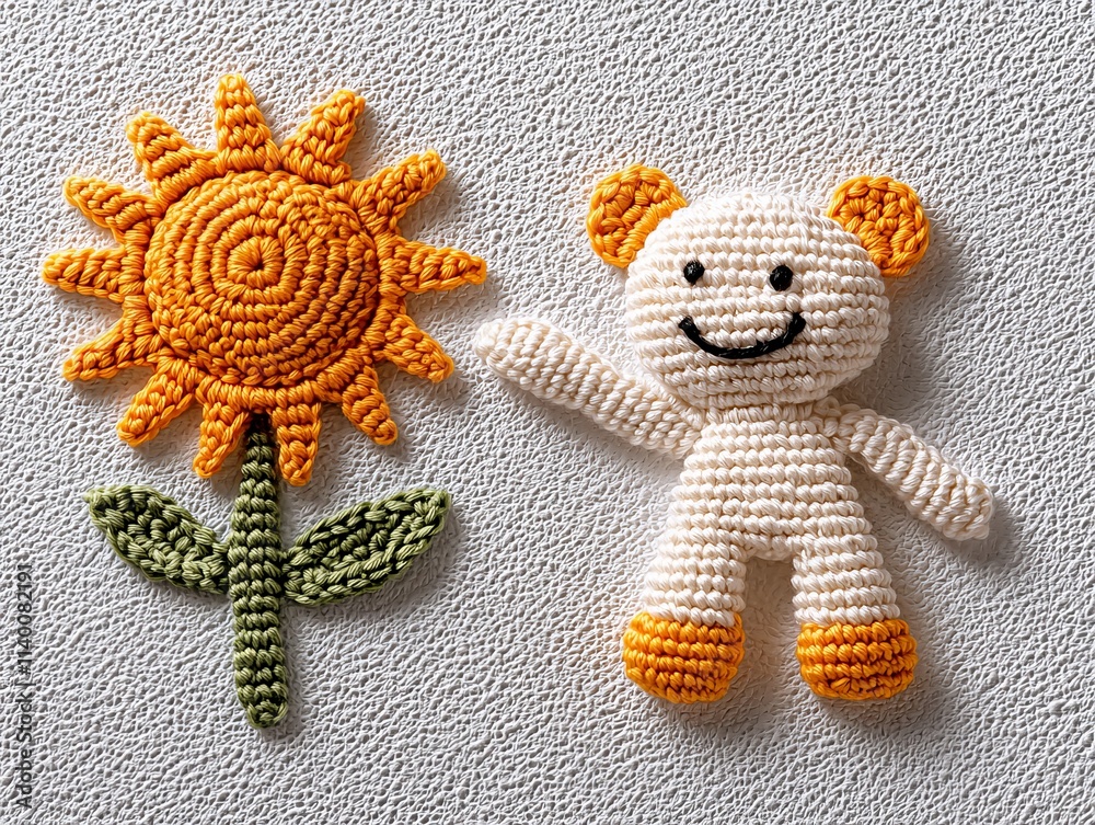 Crochet Bear and Sunflower Handmade Toys and Decor Crochet Bear and Sunflower Handmade Toys and Decor
