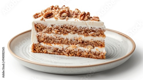 Wallpaper Mural Delicious Slice of Pecan Cake on a Plate Torontodigital.ca