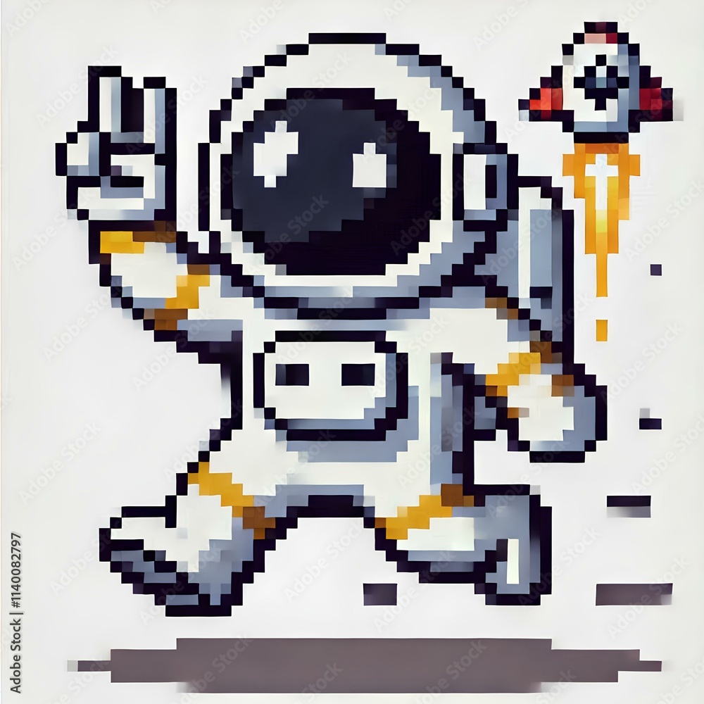 Obraz premium Simple Astronaut Pixel Art
