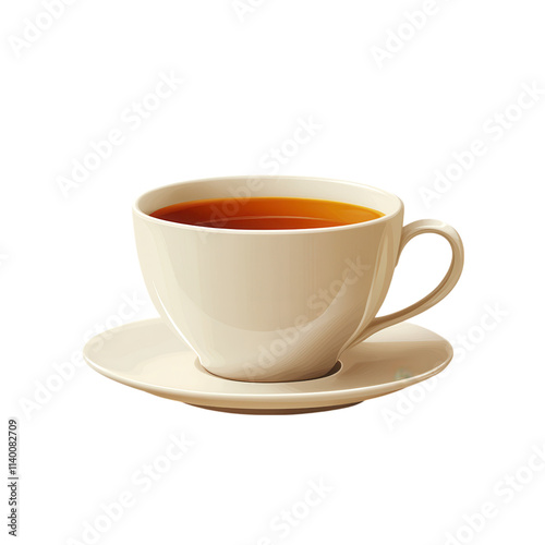 Wallpaper Mural Sipping serenity minimalist flat illustration of a cup of tea relaxing space graphic art calm environment whimsical viewpoint tranquil concept Torontodigital.ca