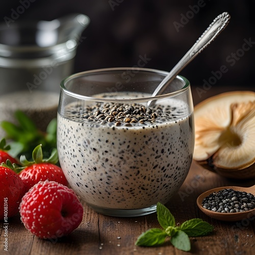 Chia Seed Pudding with Berries and Hemp Seeds