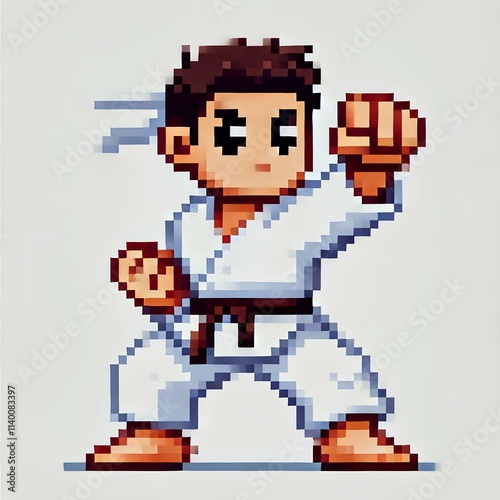 Wallpaper Mural Simple Karate Fighter in Pixel Art Torontodigital.ca