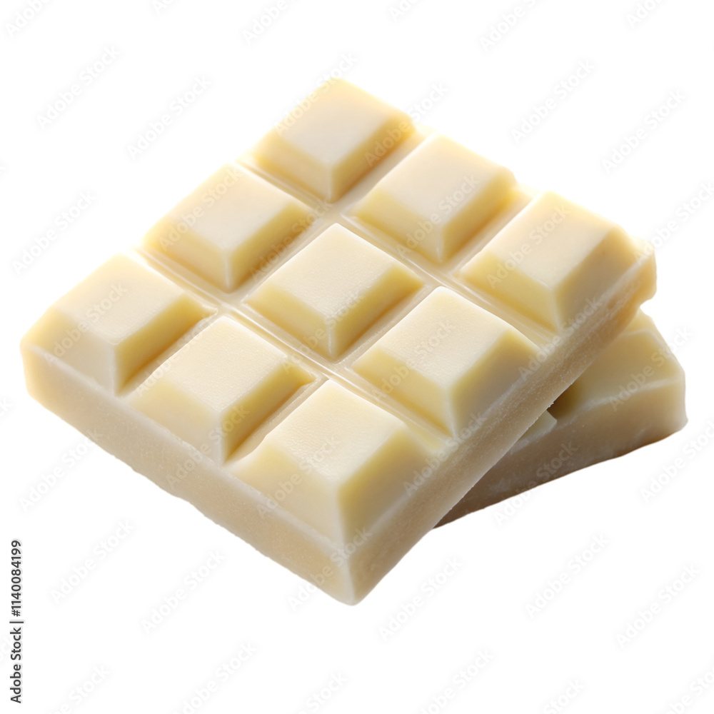 White chocolate cubes isolated on transparent background White chocolate cubes isolated on transparent background