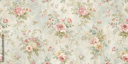 Elegant Pastel Rose Floral Pattern Design for Textile and Wallpaper