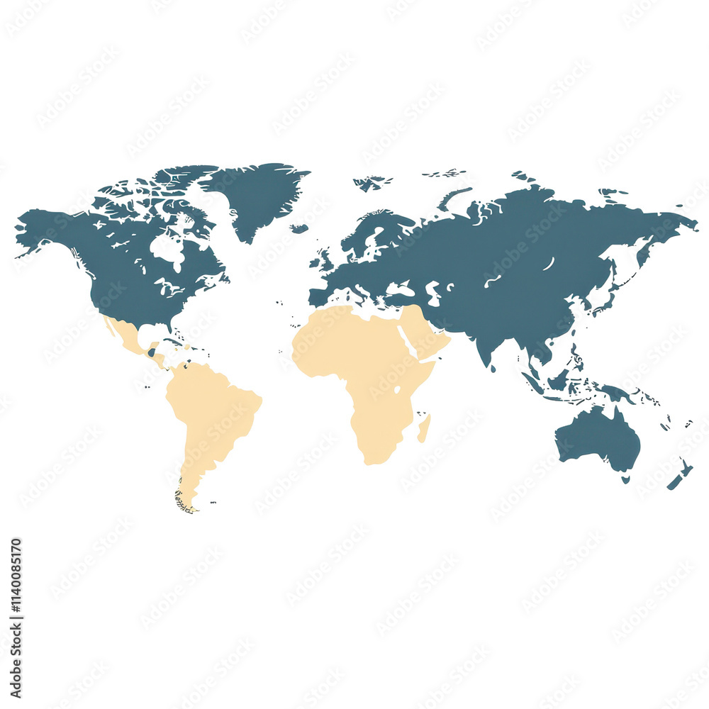 Naklejka premium Exploring the minimalist world map illustration a creative concept in flat design