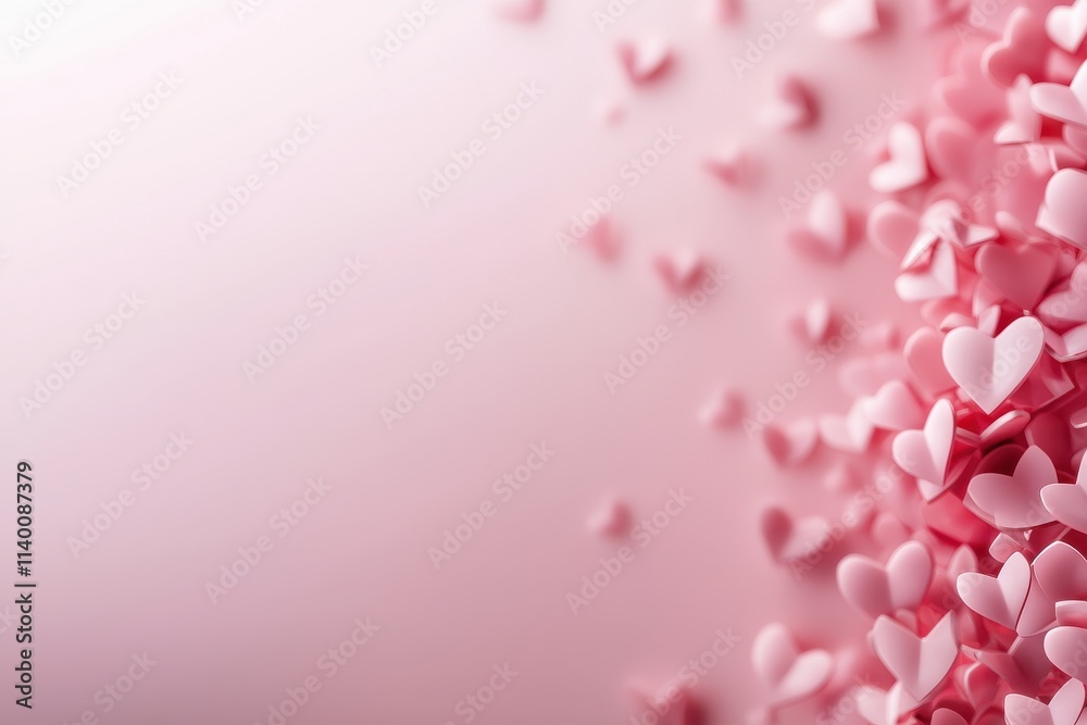 Abstract pink hearts modern digital art for serene decor Abstract pink hearts modern digital art for serene decor