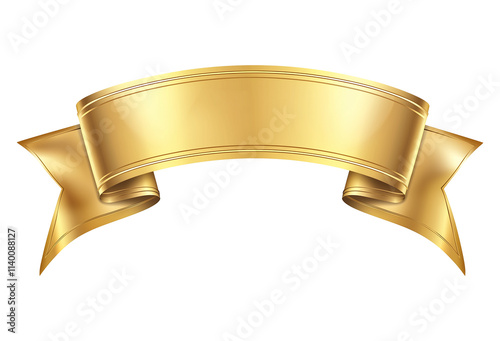 illustration of isolated luxury gold ribbon bow banner	