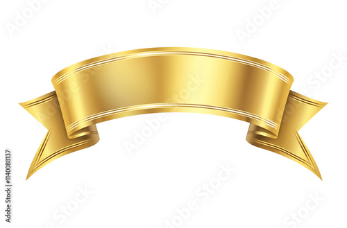 illustration of isolated luxury gold ribbon bow banner	