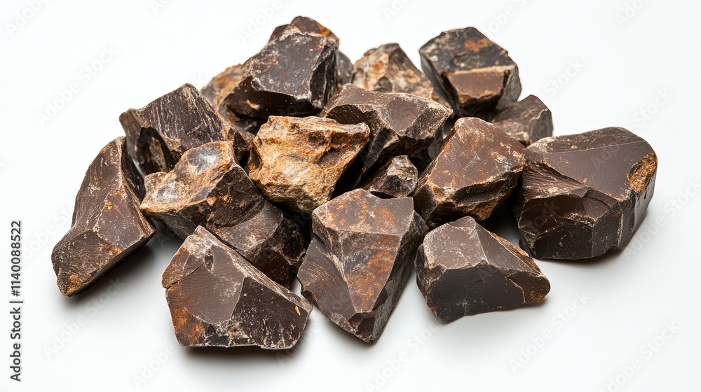 Chocolate chunks on a white background Chocolate chunks on a white background